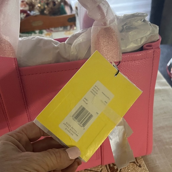 SMALL Marc Jacobs Petite Pink Tote Bag with Textured Leather & Detach Strap - Picture 10 of 13